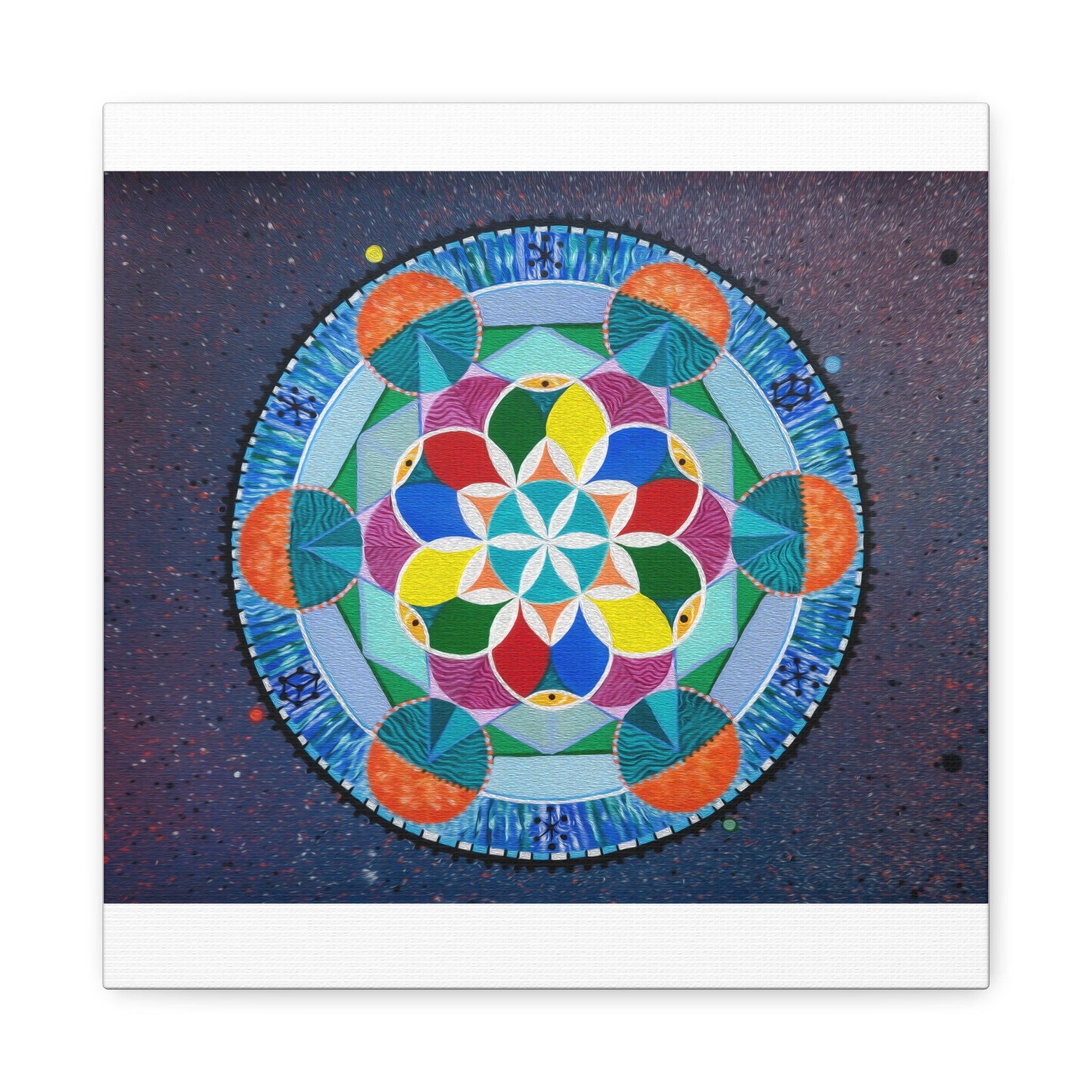 Four Threes = A Year Zodiac Sacred Geometry Canvas Print