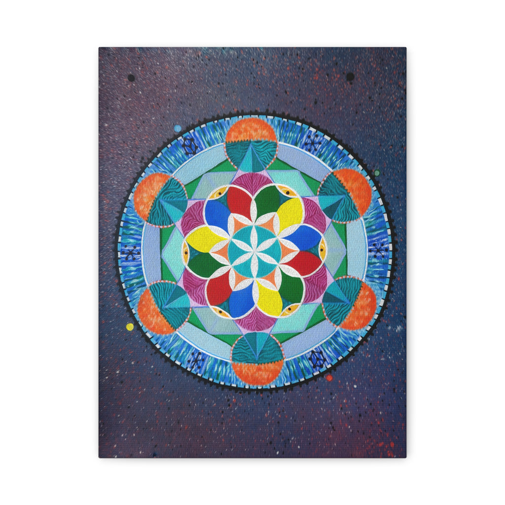 Four Threes = A Year Zodiac Sacred Geometry Canvas Print