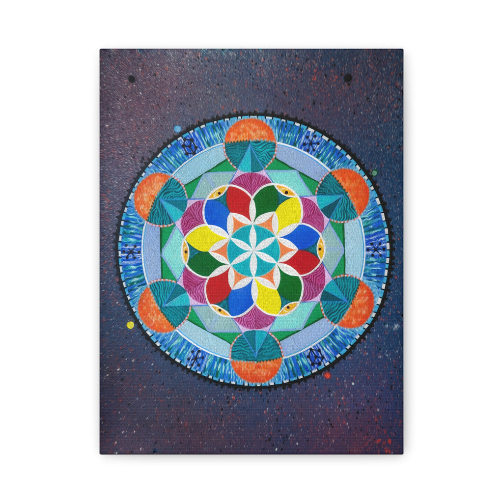 Four Threes = A Year Zodiac Sacred Geometry Canvas Print