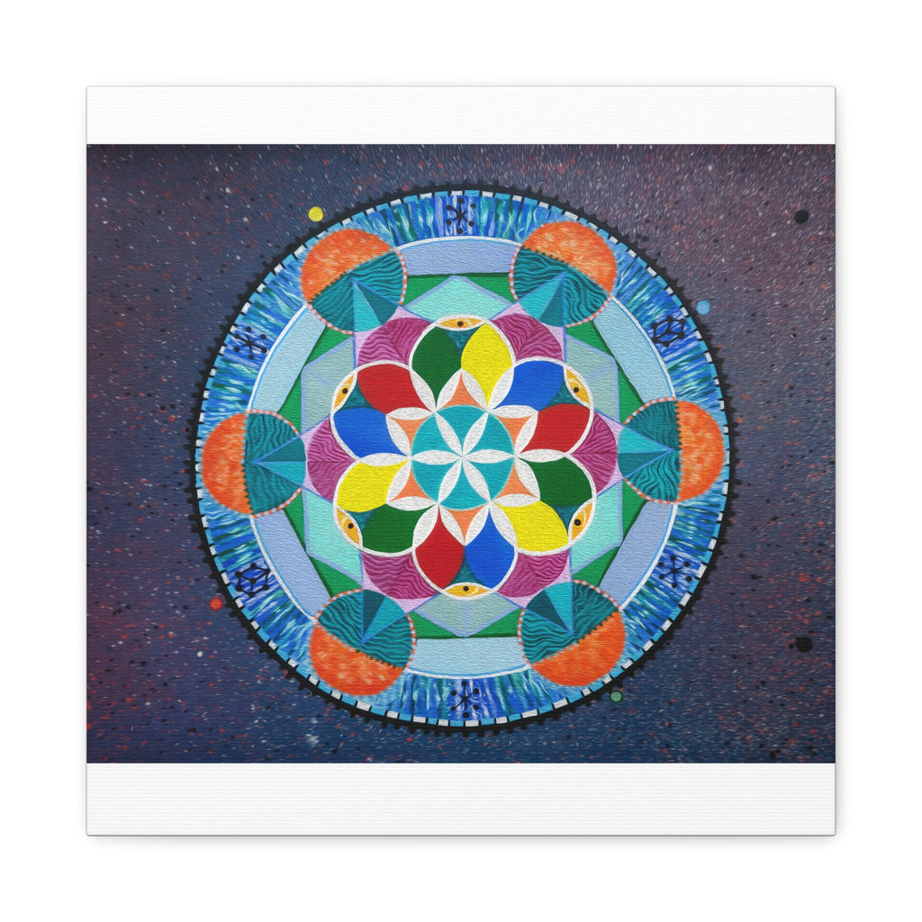 Four Threes = A Year Zodiac Sacred Geometry Canvas Print