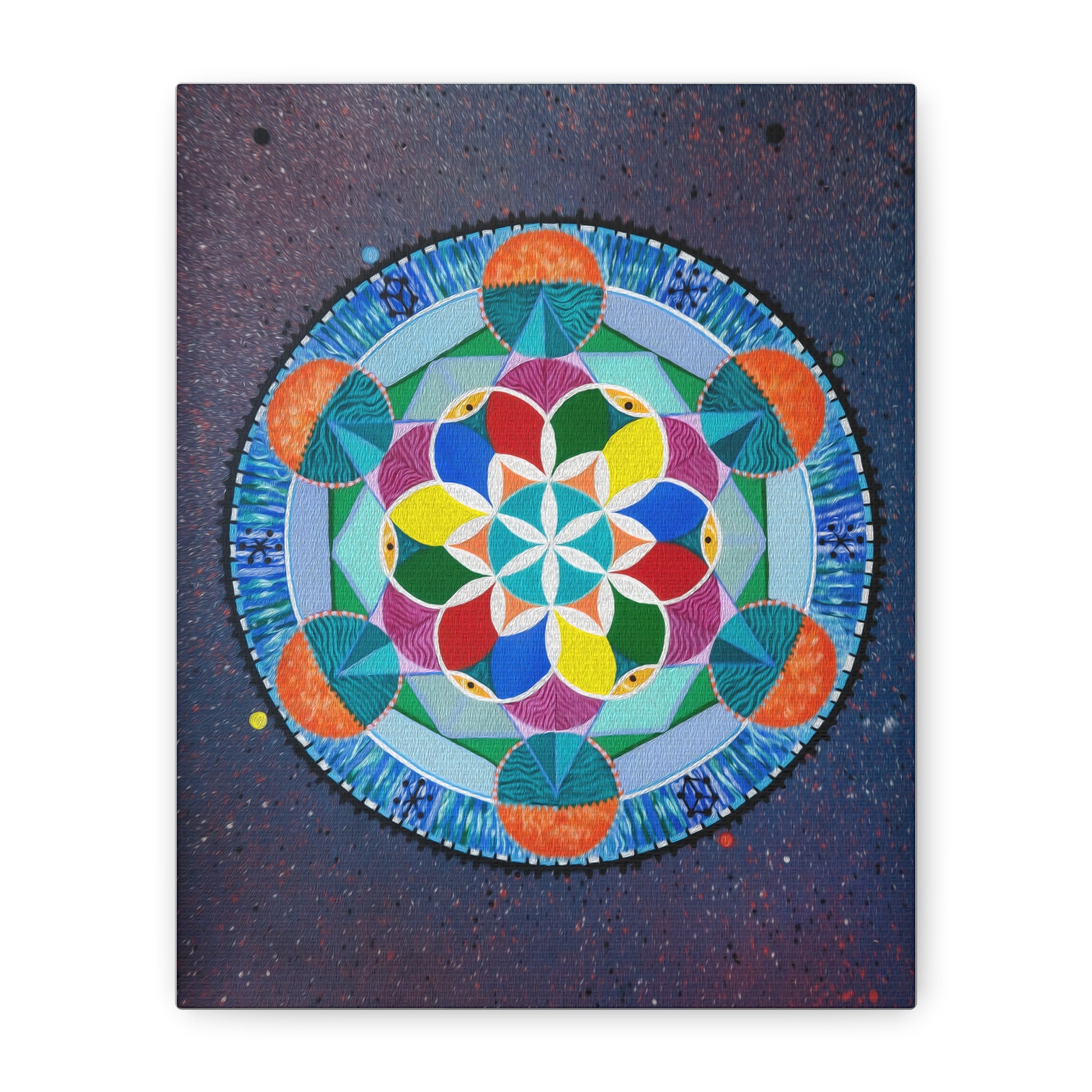 Four Threes = A Year Zodiac Sacred Geometry Canvas Print
