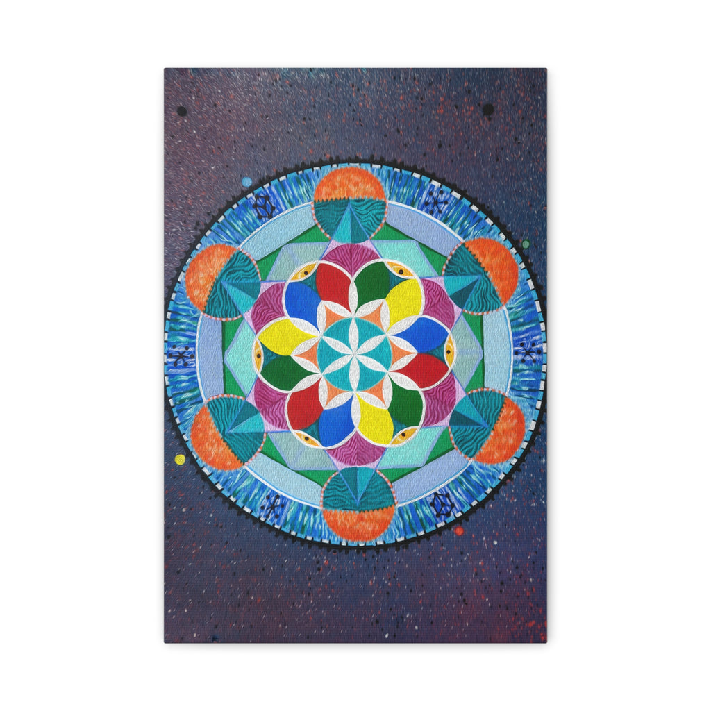 Four Threes = A Year Zodiac Sacred Geometry Canvas Print