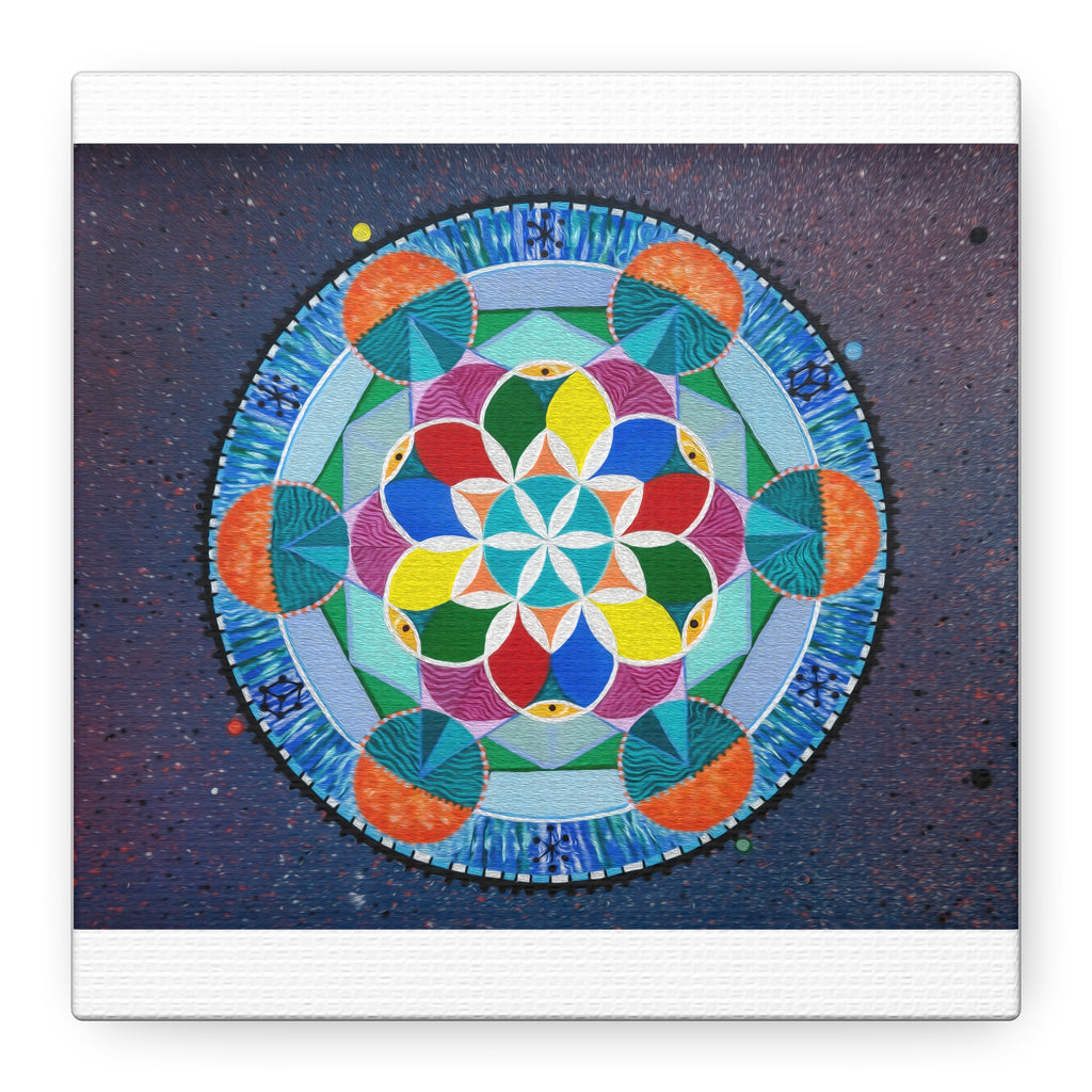 Four Threes = A Year Zodiac Sacred Geometry Canvas Print