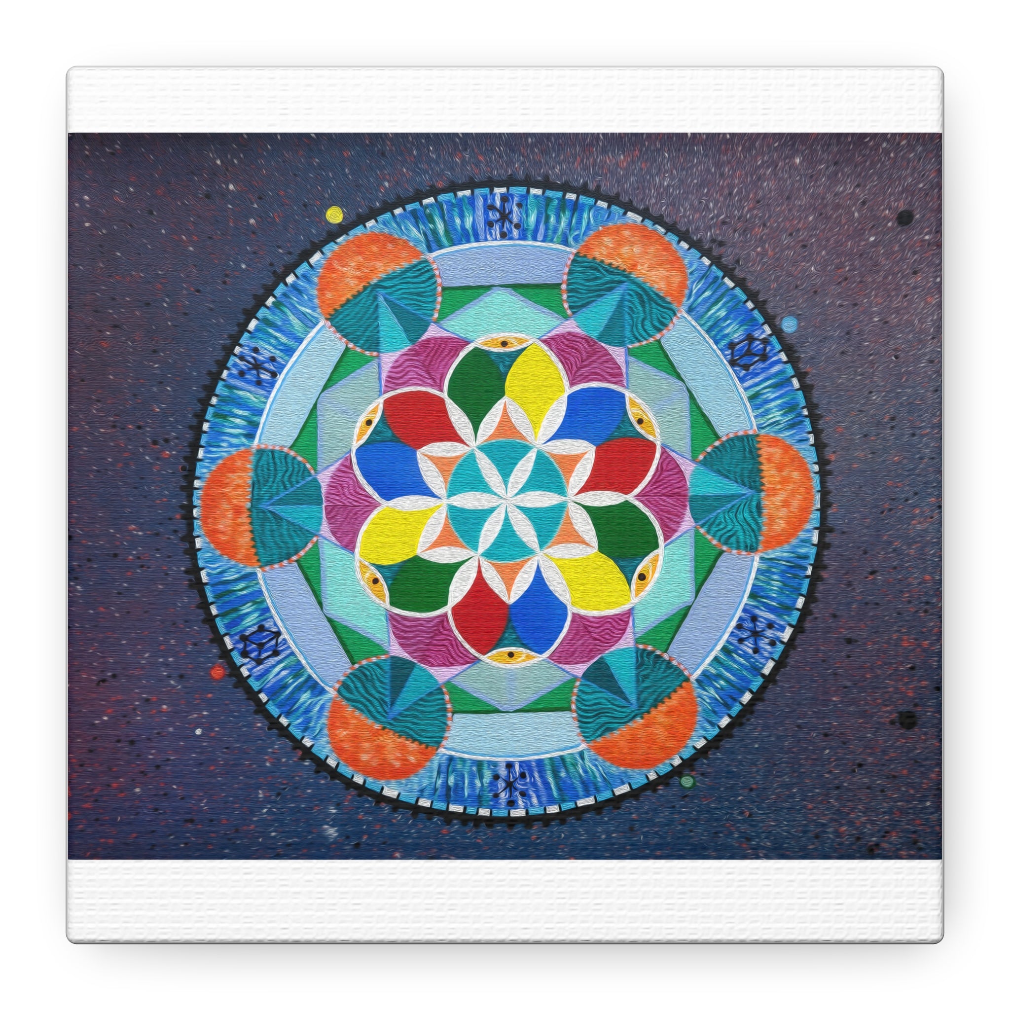 Four Threes = A Year Zodiac Sacred Geometry Canvas Print