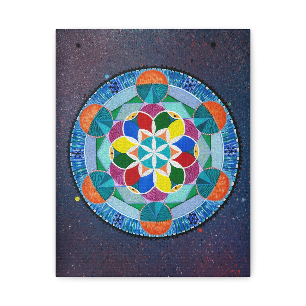 Four Threes = A Year Zodiac Sacred Geometry Canvas Print