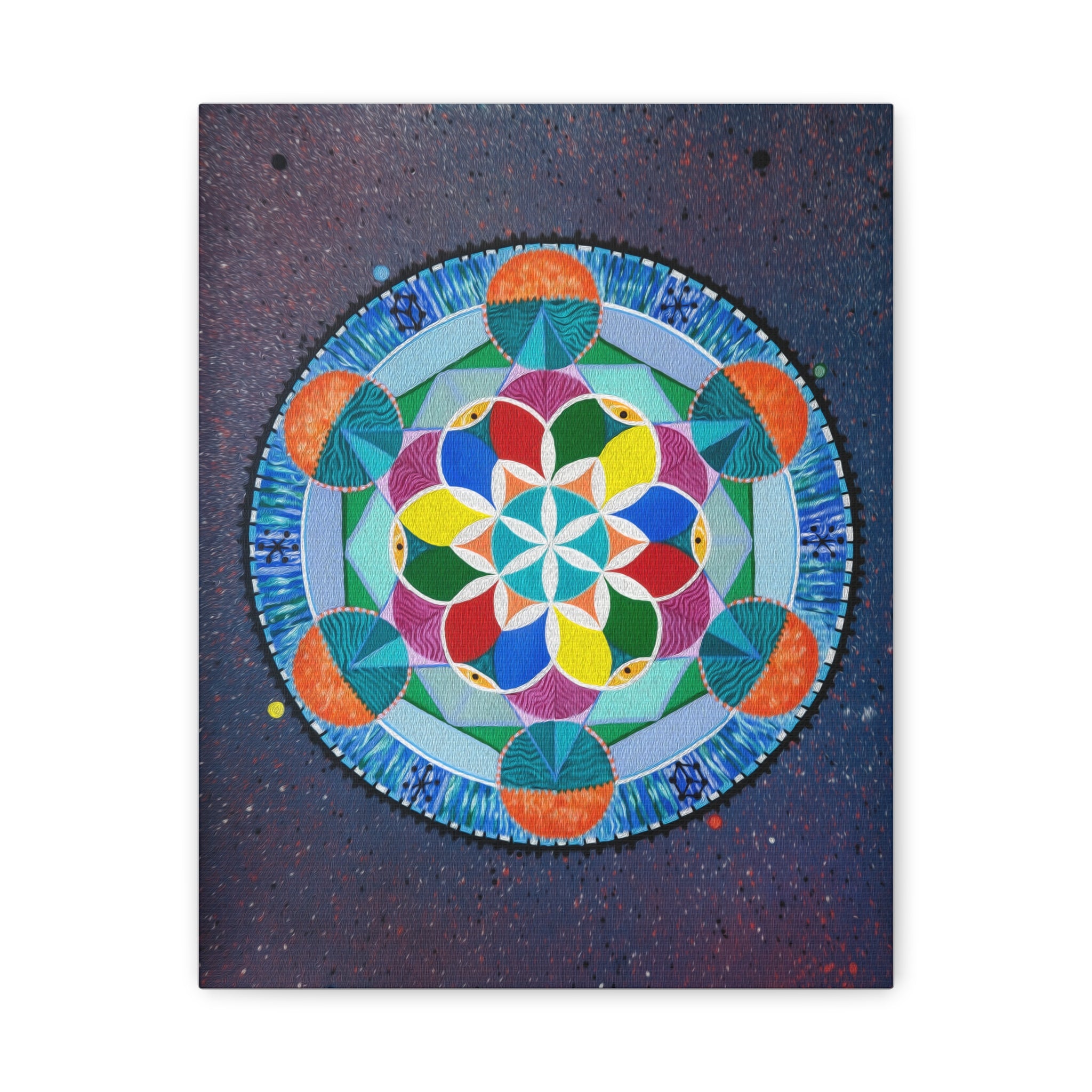 Four Threes = A Year Zodiac Sacred Geometry Canvas Print